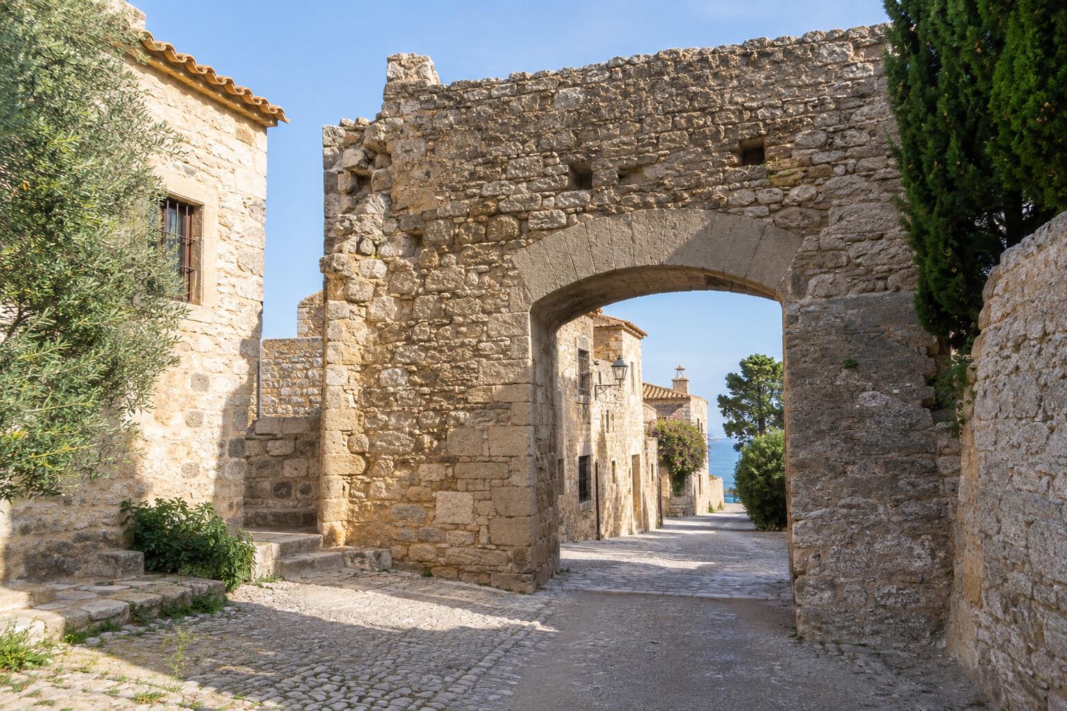 Stone gateway in the village of Sant Martí d'Empúries