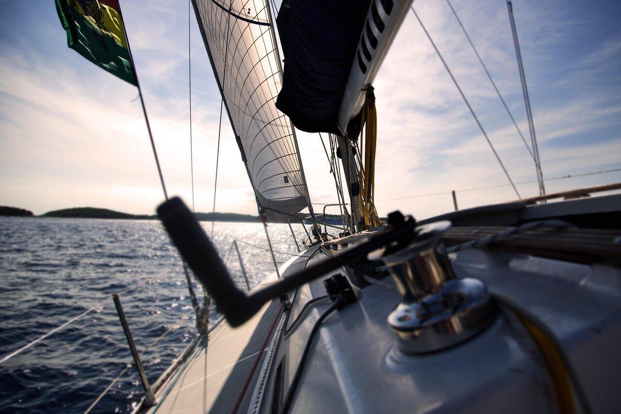 Sailboat on the Mediterranean near Palamós